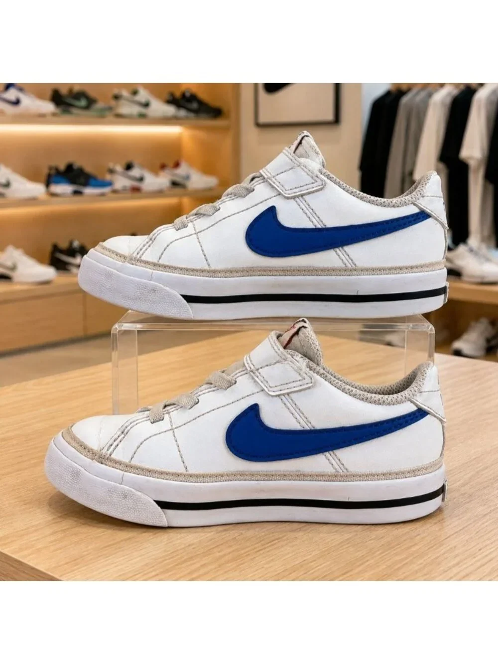 Nike Toddler Size 9C COURT LEGACY (TDV) White Game Royal Black DA5382 101